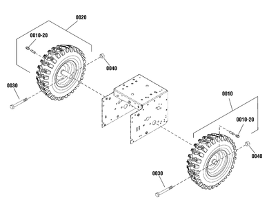 Wheels And Tires Group Diagram and Parts List for 1696158-00-1730HD 2012 Briggs and Stratton Snow Blower